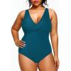 imageYonique Plus Size Swimsuit One Piece Bathing Suits for Women Tummy Control Slimming SwimwearTeal