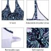 imageYonique Women 2 Piece Flowy Tankini Swimsuits with Boyshorts V Neck Swim Tank Tops Bathing Suits Modest SwimwearBlue Mysterious
