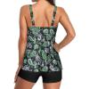 imageYonique Women 2 Piece Flowy Tankini Swimsuits with Boyshorts V Neck Swim Tank Tops Bathing Suits Modest SwimwearDark Green