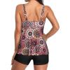 imageYonique Women 2 Piece Flowy Tankini Swimsuits with Boyshorts V Neck Swim Tank Tops Bathing Suits Modest SwimwearMandala