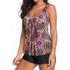imageYonique Women 2 Piece Flowy Tankini Swimsuits with Boyshorts V Neck Swim Tank Tops Bathing Suits Modest SwimwearMandala