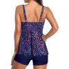 imageYonique Women 2 Piece Flowy Tankini Swimsuits with Boyshorts V Neck Swim Tank Tops Bathing Suits Modest SwimwearStar Whole Sky