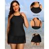 imageYonique Women Two Piece Plus Size Tankini with Skirt Tummy Control Bathing Suits High Neck SwimsuitsBlack