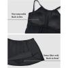 imageYonique Women Two Piece Plus Size Tankini with Skirt Tummy Control Bathing Suits High Neck SwimsuitsBlack
