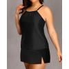 imageYonique Women Two Piece Plus Size Tankini with Skirt Tummy Control Bathing Suits High Neck SwimsuitsBlack