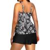 imageYonique Women Two Piece Plus Size Tankini with Skirt Tummy Control Bathing Suits High Neck SwimsuitsBlack Flower