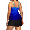 imageYonique Women Two Piece Plus Size Tankini with Skirt Tummy Control Bathing Suits High Neck SwimsuitsBlue Gradient
