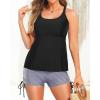 imageYonique Womens Tankini Swimsuit  Two Piece Bathing Suits with Shorts Tummy Control SwimwearBlack  Stripe
