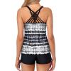 imageYonique Womens Tankini Swimsuit  Two Piece Bathing Suits with Shorts Tummy Control SwimwearBlack  White Gradient