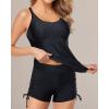 imageYonique Womens Tankini Swimsuit  Two Piece Bathing Suits with Shorts Tummy Control SwimwearBlack