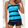 imageYonique Womens Tankini Swimsuit  Two Piece Bathing Suits with Shorts Tummy Control SwimwearBlack and Blue