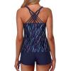 imageYonique Womens Tankini Swimsuit  Two Piece Bathing Suits with Shorts Tummy Control SwimwearBlue  Stripes