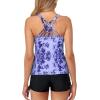 imageYonique Womens Tankini Swimsuit  Two Piece Bathing Suits with Shorts Tummy Control SwimwearBlue Tie Dye