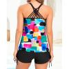 imageYonique Womens Tankini Swimsuit  Two Piece Bathing Suits with Shorts Tummy Control SwimwearColor Block