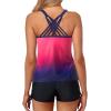 imageYonique Womens Tankini Swimsuit  Two Piece Bathing Suits with Shorts Tummy Control SwimwearPink Gradient