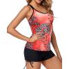 imageYonique Womens Tankini Swimsuit  Two Piece Bathing Suits with Shorts Tummy Control SwimwearRed Floral