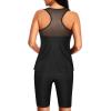 imageYonique Womens Two Piece Swimsuits with Shorts Modest Tankini Bathing Suits Racerback Swim Tops Short Athletic SwimwearBlack
