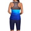 imageYonique Womens Two Piece Swimsuits with Shorts Modest Tankini Bathing Suits Racerback Swim Tops Short Athletic SwimwearBlue Gradient