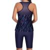 imageYonique Womens Two Piece Swimsuits with Shorts Modest Tankini Bathing Suits Racerback Swim Tops Short Athletic SwimwearBlue Sky