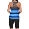imageYonique Womens Two Piece Swimsuits with Shorts Modest Tankini Bathing Suits Racerback Swim Tops Short Athletic SwimwearBlue Stripe
