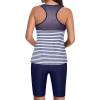 imageYonique Womens Two Piece Swimsuits with Shorts Modest Tankini Bathing Suits Racerback Swim Tops Short Athletic SwimwearBlue White