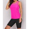 imageYonique Womens Two Piece Swimsuits with Shorts Modest Tankini Bathing Suits Racerback Swim Tops Short Athletic SwimwearHot Pink