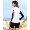 imageWomen 3 Piece Rash Guard  Long Sleeve Swimsuit Built in Bra Swim Shirt Zip Bathing Suit with Pocket ShortsBlack and White