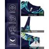 imageWomen 3 Piece Rash Guard  Long Sleeve Swimsuit Built in Bra Swim Shirt Zip Bathing Suit with Pocket ShortsBlue Leaves