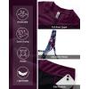 imageWomen 3 Piece Rash Guard  Long Sleeve Swimsuit Built in Bra Swim Shirt Zip Bathing Suit with Pocket ShortsPurple Leaf