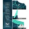 imageWomen 3 Piece Rash Guard  Long Sleeve Swimsuit Built in Bra Swim Shirt Zip Bathing Suit with Pocket ShortsTeal and Green