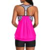 imageYonique Two Piece Tankini Bathing Suits TBack Blouson Swim Tops with Boy Shorts Women Swimsuits Sporty SwimwearPink