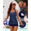 imageYonique Two Piece Tankini Swimsuits for Women with Shorts Tummy Control Bathing Suits Athletic SwimwearBlue Colorful Galaxy