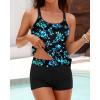 imageYonique Two Piece Tankini Swimsuits for Women with Shorts Tummy Control Bathing Suits Athletic SwimwearBlue Floral