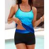 imageYonique Two Piece Tankini Swimsuits for Women with Shorts Tummy Control Bathing Suits Athletic SwimwearBlue Gradient