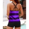imageYonique Two Piece Tankini Swimsuits for Women with Shorts Tummy Control Bathing Suits Athletic SwimwearPurple Stripe