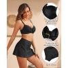 imageYonique Womens Underwire Bikini with Skirt  Push Up Bathing Suit Two Piece High Waisted Swimsuit 2025 SwimwearBlack
