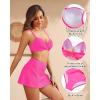 imageYonique Womens Underwire Bikini with Skirt  Push Up Bathing Suit Two Piece High Waisted Swimsuit 2025 SwimwearHot Pink