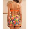 imageYonique Womens Underwire Bikini with Skirt  Push Up Bathing Suit Two Piece High Waisted Swimsuit 2025 SwimwearOrange Flowers