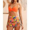 imageYonique Womens Underwire Bikini with Skirt  Push Up Bathing Suit Two Piece High Waisted Swimsuit 2025 SwimwearOrange Flowers