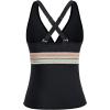 imageTankini Tops for Women Tummy Control Swim Top Only Color Block V Neck Bathing Suit Top No Bottom 2025Black