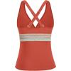 imageTankini Tops for Women Tummy Control Swim Top Only Color Block V Neck Bathing Suit Top No Bottom 2025Brick Red