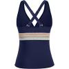 imageTankini Tops for Women Tummy Control Swim Top Only Color Block V Neck Bathing Suit Top No Bottom 2025Navy Blue
