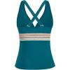 imageTankini Tops for Women Tummy Control Swim Top Only Color Block V Neck Bathing Suit Top No Bottom 2025Teal