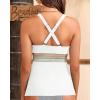 imageTankini Tops for Women Tummy Control Swim Top Only Color Block V Neck Bathing Suit Top No Bottom 2025White