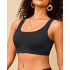 imageWomen Sport Bra Swimsuit Top  Swim Bra Bikini Top Only Scoop Neck Bathing Suit 2025 SwimwearBlack
