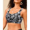 imageWomen Sport Bra Swimsuit Top  Swim Bra Bikini Top Only Scoop Neck Bathing Suit 2025 SwimwearBlack Flower