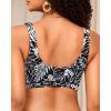 imageWomen Sport Bra Swimsuit Top  Swim Bra Bikini Top Only Scoop Neck Bathing Suit 2025 SwimwearBlack Flower