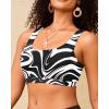 imageWomen Sport Bra Swimsuit Top  Swim Bra Bikini Top Only Scoop Neck Bathing Suit 2025 SwimwearBlack and White
