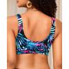 imageWomen Sport Bra Swimsuit Top  Swim Bra Bikini Top Only Scoop Neck Bathing Suit 2025 SwimwearBlue Leaves
