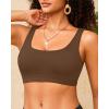 imageWomen Sport Bra Swimsuit Top  Swim Bra Bikini Top Only Scoop Neck Bathing Suit 2025 SwimwearBrown